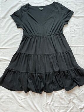 Target Wild Fable Women's Tiered V-Neck Black Dress